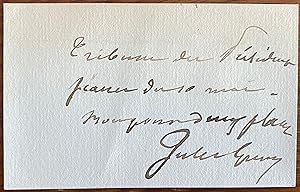 Imagen del vendedor de 19th Century Manuscript Signature of the Former President of France, Jules Grvy a la venta por Katz Fine Manuscripts Inc.