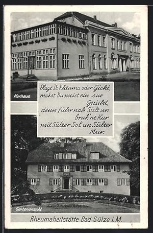 Ansichtskarte Bad Sülze i. M., Rheumaheilstätte, Gartenansicht, Kurhaus