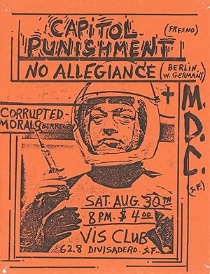 Flyer for a 1986 Show at Vis Club