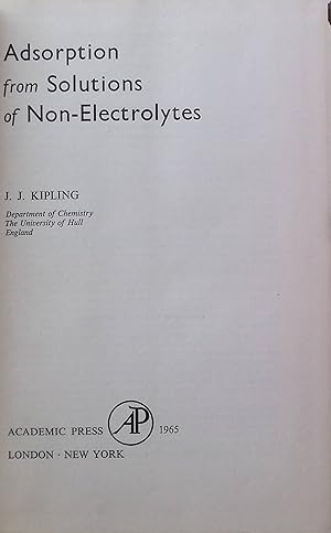 Seller image for Adsorption from Solutions of Non-Electrolytes for sale by books4less (Versandantiquariat Petra Gros GmbH & Co. KG)