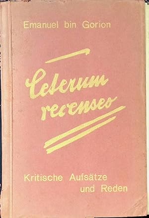 Imagen del vendedor de Ceterum recenseo : Kritische Aufstze und Reden. a la venta por books4less (Versandantiquariat Petra Gros GmbH & Co. KG)