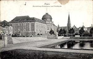 Ansichtskarte / Postkarte Posen, Ansiedeungskommission und Paulikirche