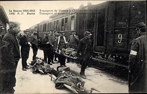 Ansichtskarte / Postkarte Chalons sur Marne, Transport de blesses a la gare Chalons sur Marne