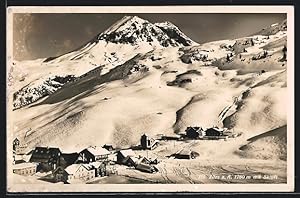 Ansichtskarte Zürs a. A., Ortsansicht mit Skilift im Winter