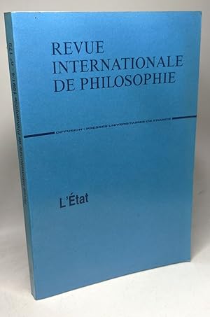 Revue internationale de philosophie - L'état - 1991/4 n°179