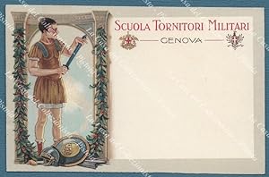 SCUOLA TORNITORI MILITARI GENOVA. Cartolina d'epoca, inizio 1900