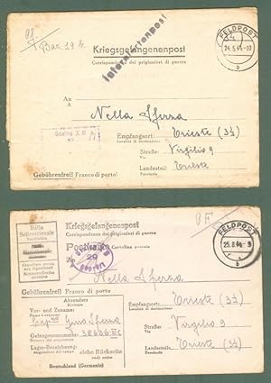 PRIGIONIERI DI GUERRA. STALAG X B. Dalla Germania per Trieste 1 cartolina e 1 lettera.