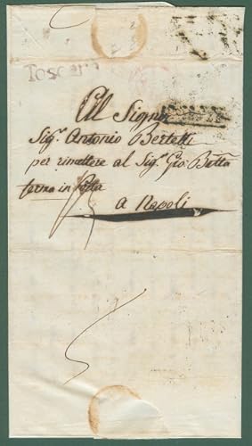 TOSCANA. Periodo napoleonioco. Lettera da Firenze per Napoli del 13 Aprile 1808. Completa di testo