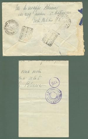 Storia postale Regno. SECONDA GUERRA. POSTA MILITARE N. 72 su lettera del 13.02.1943.