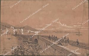 CAMPANIA. Disegno di buona mano, datato 1855 e firmato A. Giacchi, eseguito a matita con rialzi a...