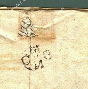 LAZIO. Bollo nero CMGM al verso di lettera da Macerata a Roma del 1787