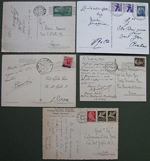 LUOGOTENENZA - REPUBBLICA. Insieme di cinque cartoline illustrate, periodo 1945-1949.