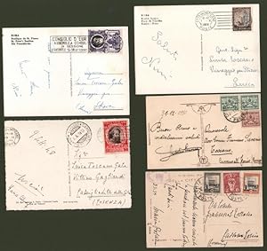 VATICANO. 5 cartoline affrancate (1930-1956).