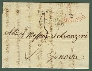 Prefilatelia. Lettera del 3 maggio 1809 da Bologna a Genova.