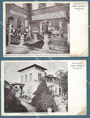 FIRENZE. Esposizione Orto-Avicola 1903. 2 cartoline d'epoca