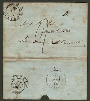 Prefilatelica. TOSCANA. RISPEDITA. Lettera del 25.6.1846 da Livorno a M. Catini e rispedita a Pisa.