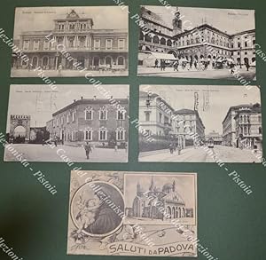 PADOVA cittÃ. 5 cartoline d'epoca viaggiate tra il 1916 e il 1932.