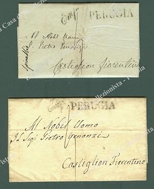 UMBRIA-TOSCANA. 2 lettere da Perugia per Castiglione Fiorentino del 1824 e 1833