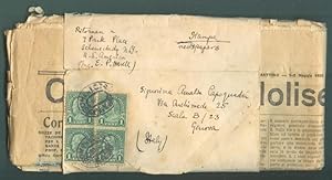 Storia postale STATI UNITI. Fascetta e giornale spediti a Genova nel 1925.