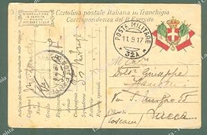 PRIMA GUERRA. POSTA MILITARE 32A. Bollo nero su cartolina in franchigia del 11.9.1917.