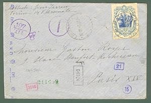 Storia postale Regno. Lettera per Parigi del 1942 affrancata con lire 1,25 Galilei.
