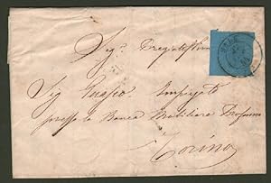 Antichi Stati. SARDEGNA. Lettera del 22 febbraio 1854 da Sales (Alessandria) per Torino.