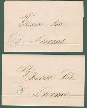 ANTICHI STATI. ISOLA D'ELBA * Due lettere da Marina di Rio per Livorno del 7 e 13 Settembre 1859 ...