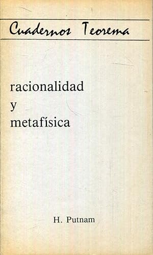 Imagen del vendedor de Racionalidad y metafsica a la venta por Rincn de Lectura