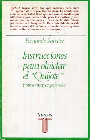 Imagen del vendedor de Instrucciones para olvidar El Quijote y otros ensayos generales a la venta por Rincn de Lectura