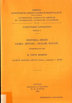 Bild des Verkufers fr Historia Regis Sarsa Dengel (Malak Sagad) - Sriptores Aethiopici Tomus 4 Vol. 21 zum Verkauf von avelibro OHG