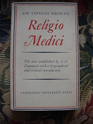 Imagen del vendedor de Religio Medici, a new edition with biographical and critical introduction a la venta por Anne Godfrey