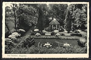 Ansichtskarte Bad Steinbeck, Kurgarten mit Gartenwirtschaft