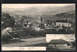 Ansichtskarte Oberried / Breisgau, Gasthaus zum goldenen Hirsch, Totalansicht aus der Vogelschau