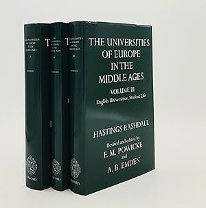 Bild des Verkufers fr THE UNIVERSITIES OF EUROPE IN THE MIDDLE AGES Volume I Salerno Bologna Paris Volume II Italy Spain France Germany Scotland Volume III English Universities Student Life zum Verkauf von Rothwell & Dunworth (ABA, ILAB)