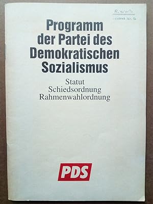Bild des Verkufers fr Programm der Partei des Demokratischen Sozialismus (PDS). Beschlossen auf der 1. Tagung des 3. Parteitages der PDS, 29. bis 31. Januar 1993. zum Verkauf von Versandantiquariat Jena