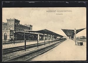 Ansichtskarte Schneidemühl, Südseite vom Bahnhof