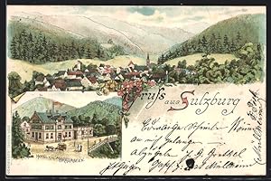 Lithographie Sulzburg, Hotel zum Markgrafen, Totalansicht