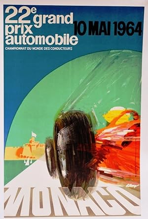 AFFICHE : 22éme GRAND PRIX MONACO 10 MAI 1964