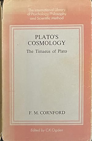 Bild des Verkufers fr Plato's Cosmology. The Timaeus of Plato translated with a running commentary by Francis Macdonald Cornford zum Verkauf von Antiquariaat Schot