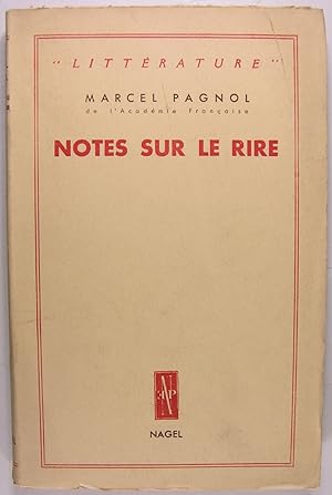 Image du vendeur pour Notes sur le Rire mis en vente par Philippe Lucas Livres Anciens