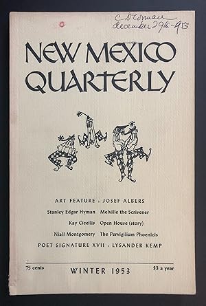 Seller image for New Mexico Quarterly, Volume 23, Number 4 (XXIII, Winter 1953) - Cid Corman's copy for sale by Philip Smith, Bookseller