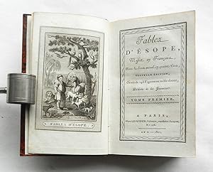 Imagen del vendedor de Fables d Esope, mises en francais, avec le sens moral en quatre vers. Nouvelle dition, orne de 193 figures en taille-douce, dedie  la jeunesse. 2 tomes en 2 volumes a la venta por Buch- und Kunst-Antiquariat Flotow GmbH