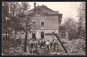 Ansichtskarte Chemnitz, Restaurant am Schlossteich beim Umwetter 1916