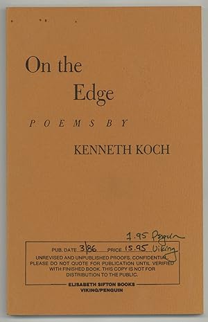 Seller image for On the Edge: Poems for sale by Between the Covers-Rare Books, Inc. ABAA