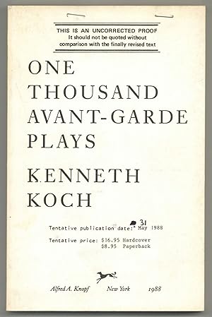 Bild des Verkufers fr One Thousand Avant-Garde Plays zum Verkauf von Between the Covers-Rare Books, Inc. ABAA