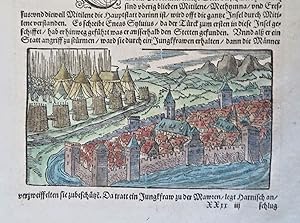 Zurich Switzerland Siege Bird's Eye View c. 1598 Munster woodcut engraving print