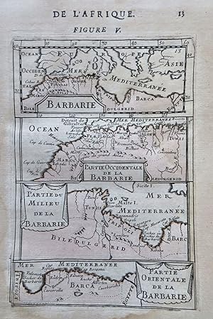 Barbary Coast North Africa Morocco Tunis Tripoli Libya 1683 Mallet miniature map