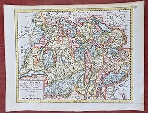Switzerland Geneva Zurich Bern Lucerne Swiss Alps 1748 Roberts engraved map