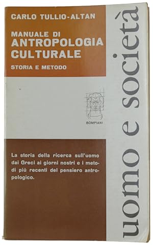Bild des Verkufers fr MANUALE DI ANTROPOLOGIA CULTURALE. Storia e metodo.: zum Verkauf von Bergoglio Libri d'Epoca