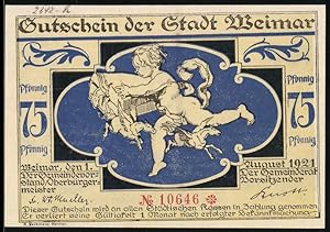 Bild des Verkufers fr Notgeld Weimar 1921, 75 Pfennig, Drei Frauen auf dem Marktplatz zum Verkauf von Bartko-Reher